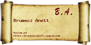 Brumecz Anett névjegykártya